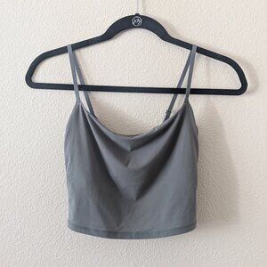 SKIMS Fits Everybody Cropped Cami with Shelf Bra Gunmetal Gray Small